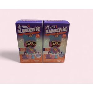 2PK XOX Kweenie ~2 Mystery Figurines W/ Display Cases Total~Quirky Kweens Series